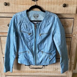 Point Zero Nicole Benisti Vegan Leather Moto Jacket, Size L